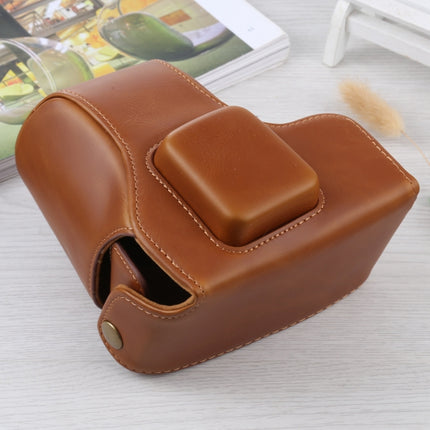 Full Body Camera PU Leather Case Bag with Strap for Olympus E-PL3 / E-PM1 (Brown)-garmade.com