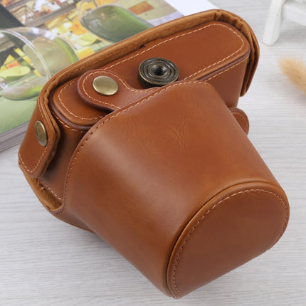 Full Body Camera PU Leather Case Bag with Strap for Olympus E-PL3 / E-PM1 (Brown)-garmade.com