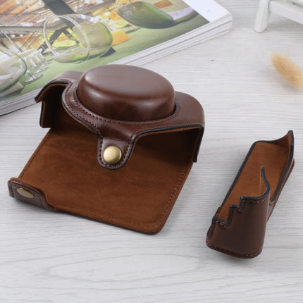 Full Body Camera PU Leather Case Bag for Sony ZV-1(Coffee)-garmade.com