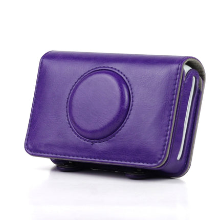 Solid Color PU Leather Case for Polaroid Snap Touch Camera (Purple)-garmade.com