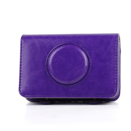 Solid Color PU Leather Case for Polaroid Snap Touch Camera (Purple)-garmade.com