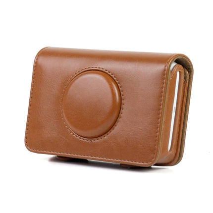 Solid Color PU Leather Case for Polaroid Snap Touch Camera (Brown)-garmade.com