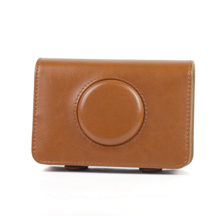 Solid Color PU Leather Case for Polaroid Snap Touch Camera (Brown)-garmade.com