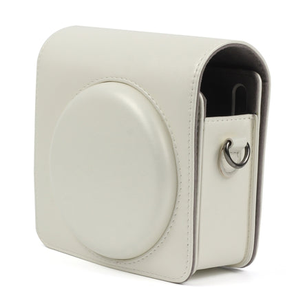 Pearly Lustre PU Leather Case Bag for FUJIFILM Instax SQUARE SQ6 Camera, with Adjustable Shoulder Strap(White)-garmade.com