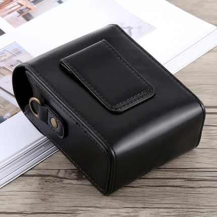 Full Body Camera Buckle Lock PU Leather Case Bag with Hand Strap & Neck Strap for Canon G7X II / G9X Mark II, Sony RX100 / M2(Black)-garmade.com