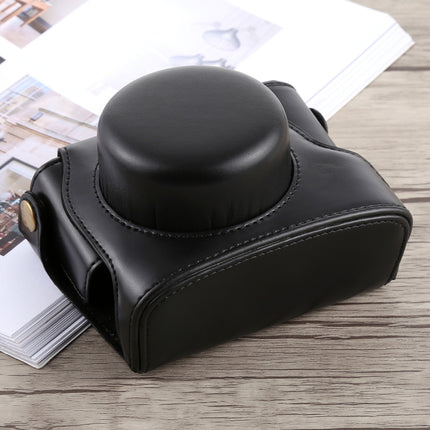 Full Body Camera PU Leather Case Bag with Strap for Panasonic LUMIX LX100(Black)-garmade.com