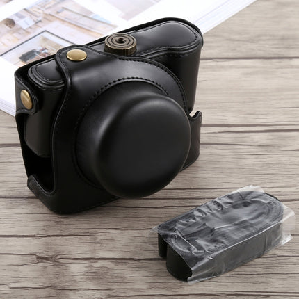 Full Body Camera PU Leather Case Bag with Strap for Panasonic LUMIX LX100(Black)-garmade.com