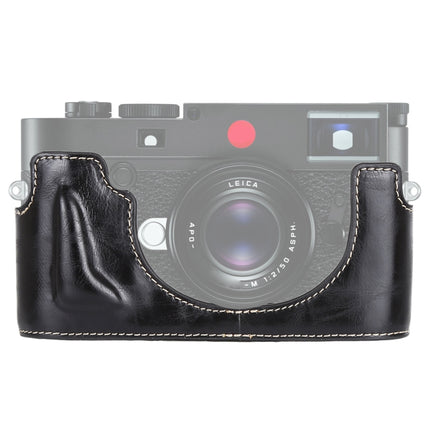 1/4 inch Thread PU Leather Camera Half Case Base for Leica M10 (Black)-garmade.com