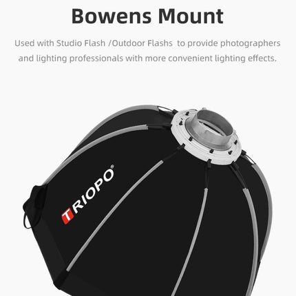 TRIOPO K65 65cm Speedlite Flash Octagon Parabolic Softbox Bowens Mount Diffuser for Speedlite-garmade.com