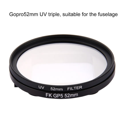 52mm 3 in 1 Round Circle UV Lens Filter with Cap for GoPro HERO7 Black/6 /5-garmade.com