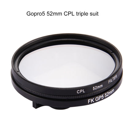 52mm 3 in 1 Round Circle CPL Lens Filter with Cap for GoPro HERO7 Black/6 /5-garmade.com