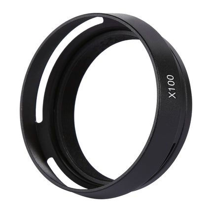 49mm Metal Vented Lens Hood for Fujifilm X100(Black)-garmade.com
