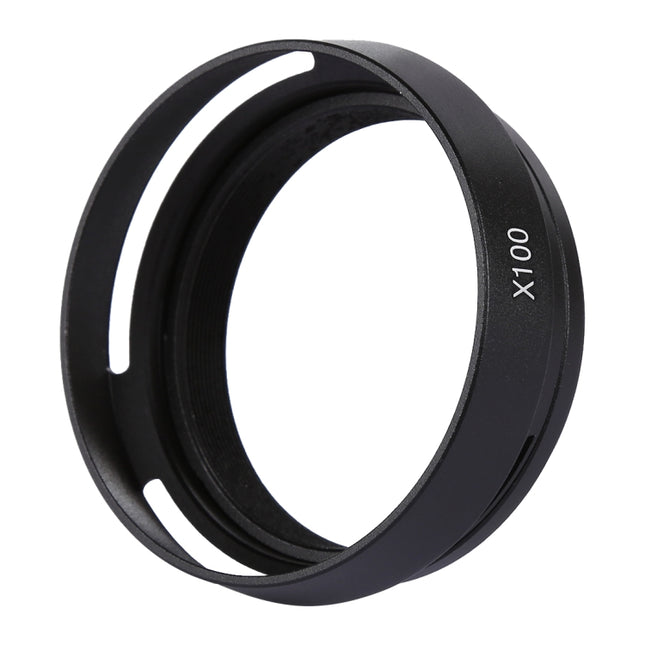 49mm Metal Vented Lens Hood for Fujifilm X100(Black)-garmade.com