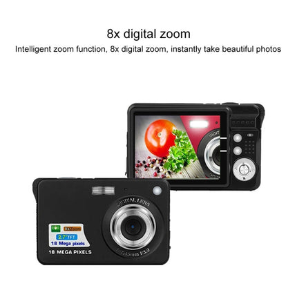 2.7 inch 18 Megapixel 8X Zoom HD Digital Camera Card-type Automatic Camera for Children, with SD Card Slot (Red)-garmade.com