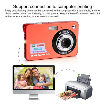 2.7 inch 18 Megapixel 8X Zoom HD Digital Camera Card-type Automatic Camera for Children, with SD Card Slot (Silver)-garmade.com