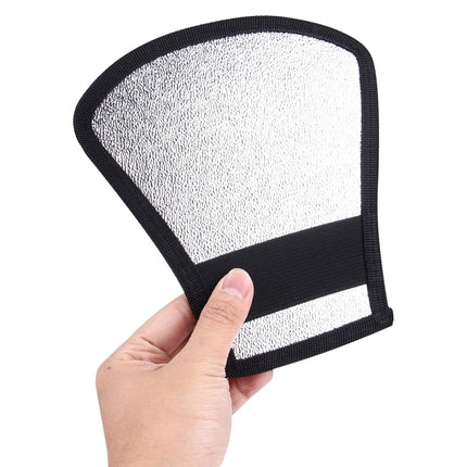 2 in 1 (Silver / White) Fan-shaped Folding Reflector Board, Size: 20.0 x 18.5 x 10.5 cm-garmade.com