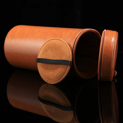 Extra Large Lens Case Zippered PU Leather Pouch Box for DSLR Camera Lens, Size: 24.5*10.5*10.5cm(Brown)-garmade.com
