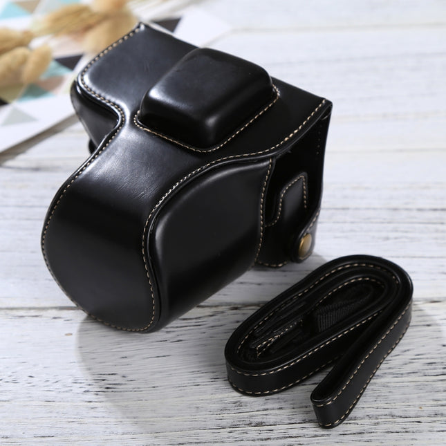 Full Body Camera PU Leather Case Bag with Strap for Olympus EPL7 / EPL8 (Black)-garmade.com