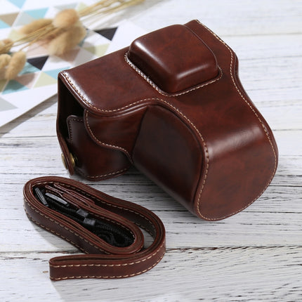 Full Body Camera PU Leather Case Bag with Strap for Olympus EPL7 / EPL8 (Coffee)-garmade.com
