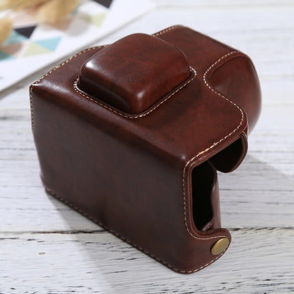 Full Body Camera PU Leather Case Bag with Strap for Olympus EPL7 / EPL8 (Coffee)-garmade.com