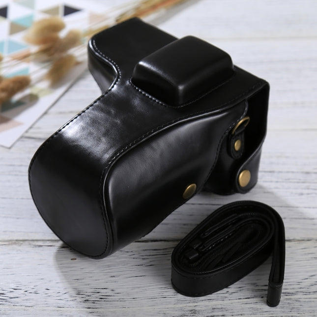 Full Body Camera PU Leather Case Bag with Strap for Samsung NX300(Black)-garmade.com