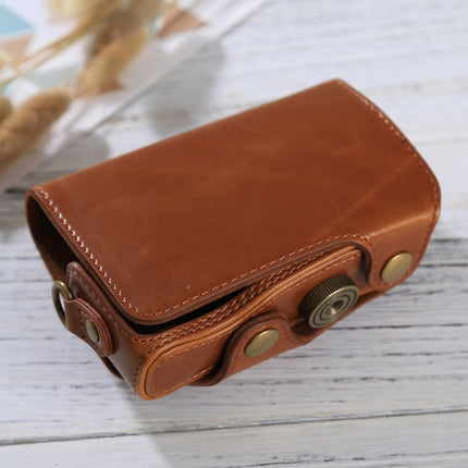 Full Body Camera PU Leather Case Bag with Strap for Canon PowerShot SX730 HS / SX720 HS (Brown)-garmade.com