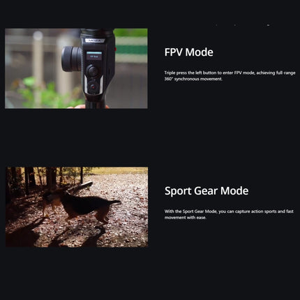 MOZA AirCross 2 Professional 3 Axis Handheld Gimbal Stabilizer with Phone Clamp + Quick Release Plate for DSLR Camera and Smart Phone, Load: 3.2kg(Black)-garmade.com