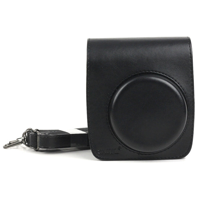 PU Leather Camera Protective bag for FUJIFILM Instax Mini 90 Camera, with Adjustable Shoulder Strap(Black)-garmade.com