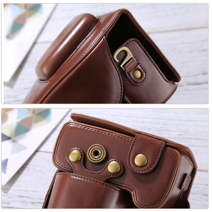 Full Body Camera PU Leather Case Bag for Nikon D3200 / D3300 / D3400 (18-55mm / 18-105mm Lens)(Coffee)-garmade.com
