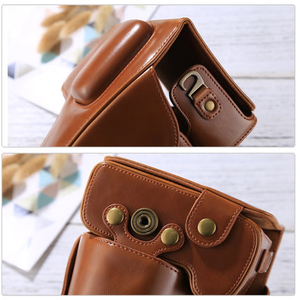 Full Body Camera PU Leather Case Bag for Nikon D5300 / D5200 / D5100 (18-55mm / 18-105mm / 18-140mm Lens) (Brown)-garmade.com
