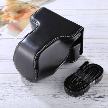Full Body Camera PU Leather Case Bag with Strap for FUJIFILM X-A3 / X-A2/ X-M1 / X-A10 (16-50mm / 18-55mm / XF 35mm Lens)(Black)-garmade.com