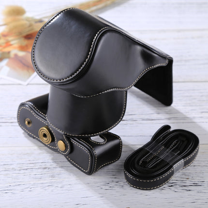 Full Body Camera PU Leather Case Bag with Strap for FUJIFILM X-A3 / X-A2/ X-M1 / X-A10 (16-50mm / 18-55mm / XF 35mm Lens)(Black)-garmade.com
