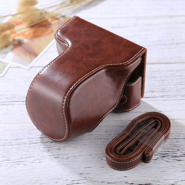 Full Body Camera PU Leather Case Bag with Strap for FUJIFILM X-A3 / X-A2/ X-M1 / X-A10 (16-50mm / 18-55mm / XF 35mm Lens)(Coffee)-garmade.com