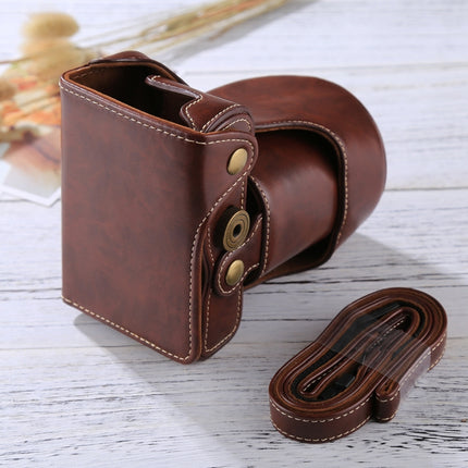 Full Body Camera PU Leather Case Bag with Strap for FUJIFILM X-A3 / X-A2/ X-M1 / X-A10 (16-50mm / 18-55mm / XF 35mm Lens)(Coffee)-garmade.com