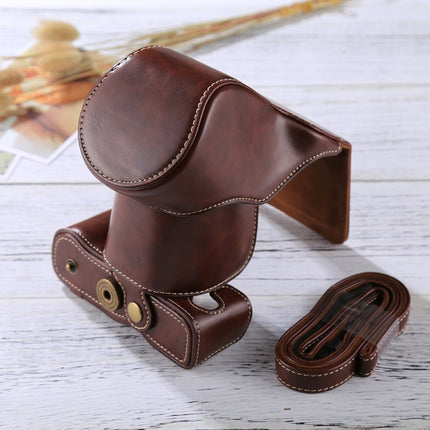 Full Body Camera PU Leather Case Bag with Strap for FUJIFILM X-A3 / X-A2/ X-M1 / X-A10 (16-50mm / 18-55mm / XF 35mm Lens)(Coffee)-garmade.com