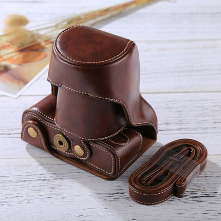 Full Body Camera PU Leather Case Bag with Strap for FUJIFILM X-A3 / X-A2/ X-M1 / X-A10 (16-50mm / 18-55mm / XF 35mm Lens)(Coffee)-garmade.com