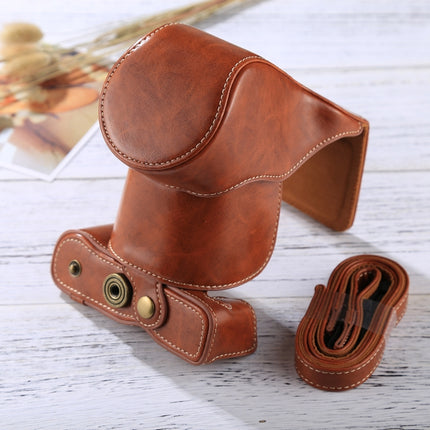 Full Body Camera PU Leather Case Bag with Strap for FUJIFILM X-A3 / X-A2/ X-M1 / X-A10 (16-50mm / 18-55mm / XF 35mm Lens)(Brown)-garmade.com