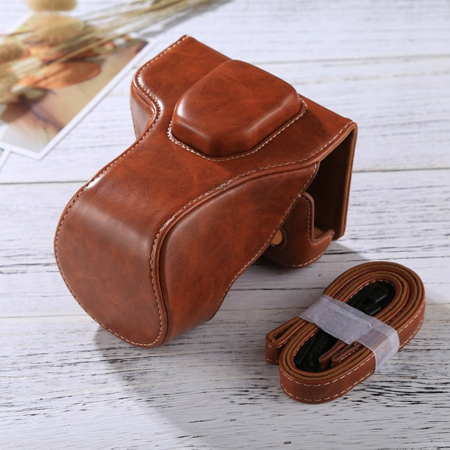 Full Body Camera PU Leather Case Bag with Strap for FUJIFILM XT10 / XT20 (16-50mm / 18-55mm Lens)(Brown)-garmade.com