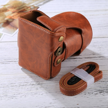 Full Body Camera PU Leather Case Bag with Strap for FUJIFILM XT10 / XT20 (16-50mm / 18-55mm Lens)(Brown)-garmade.com