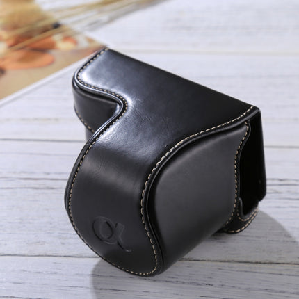 Full Body Camera PU Leather Case Bag with Strap for Sony A5100 / A5000 / NEX-3N (16-50mm / 40.5mm Lens)(Black)-garmade.com