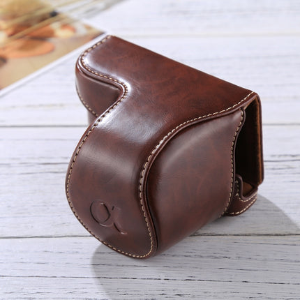 Full Body Camera PU Leather Case Bag with Strap for Sony A5100 / A5000 / NEX-3N (16-50mm / 40.5mm Lens)(Coffee)-garmade.com