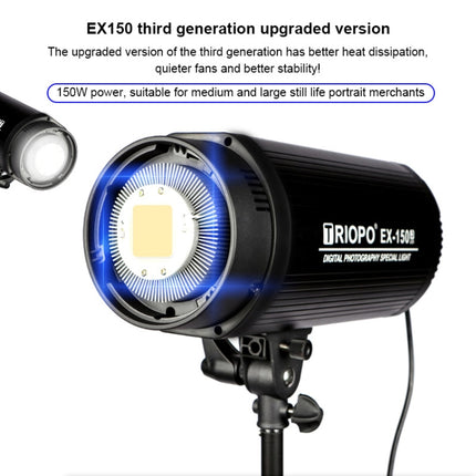 TRIOPO EX-150W Studio Flash Built-in Dissipate Heat System with EX-150III LED Single Light-garmade.com