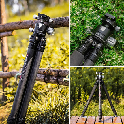 TRIOPO GS2808 Camcorder Photography No Axial Carbon Fiber Tripod Mount Holder with Ball Head, Load: 15KG-garmade.com
