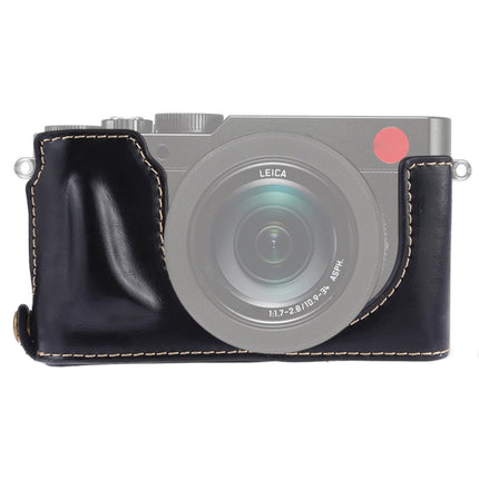 1/4 inch Thread PU Leather Camera Half Case Base for Leica DLUX TYP 109 (Black)-garmade.com