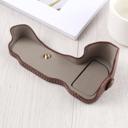1/4 inch Thread PU Leather Camera Half Case Base for Nikon Z6 / Z7 (Coffee)-garmade.com