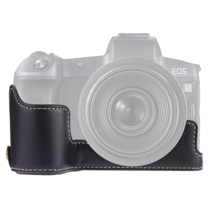1/4 inch Thread PU Leather Camera Half Case Base for Canon EOS R (Black)-garmade.com