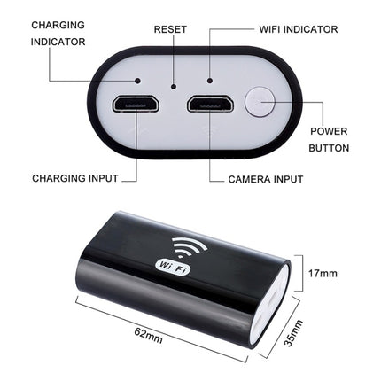 F99 HD Mobile Phone Endoscope, 8mm Waterproof Pipe Endoscope, Wifi Version, Flexible Cord, Length: 1m (Black)-garmade.com
