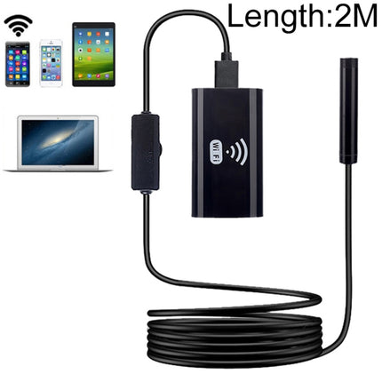 F99 HD Mobile Phone Endoscope, 8mm Waterproof Pipe Endoscope, Wifi Version, Flexible Cord, Length: 2m (Black)-garmade.com