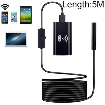 F99 HD Mobile Phone Endoscope, 8mm Waterproof Pipe Endoscope, Wifi Version, Flexible Cord, Length: 5m (Black)-garmade.com