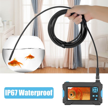 P30 IP67 Waterproof 4.3 inch HD Portable Endoscope Hard Cable Industrial Endoscope, Cable Length: 5m (Blue)-garmade.com